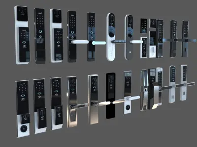 Electronic door lock digital system 3d model 3D model
