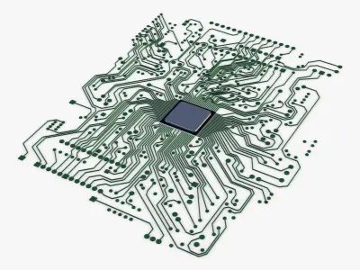 Electronic circuit board v 1 Low-poly 3D model