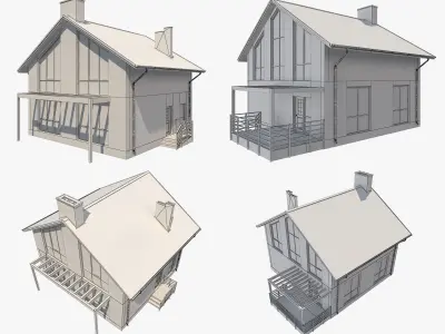 House With Interior Set 1 3D model