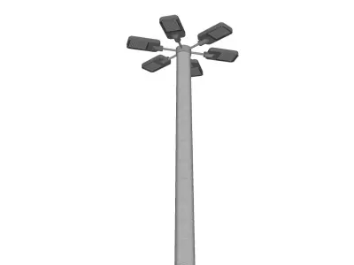 Concrete Lamp Post - Light Pole - Light Post - Street Light 01 3D model