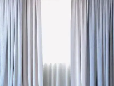 Curtains 50 Curtains with Tulle 3D model
