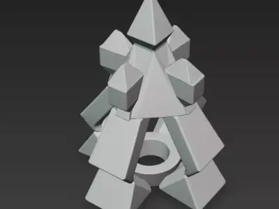 geometric candle holder 3D print model
