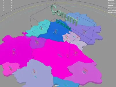 Corum  Black Sea Region  Turkey map region geography political 3D model