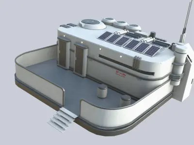 Scifi house Low-poly 3D model get
