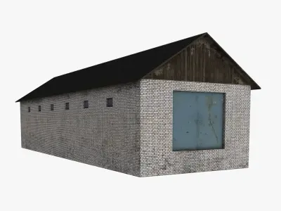 Brick Hangar Low Poly Free low-poly 3D model