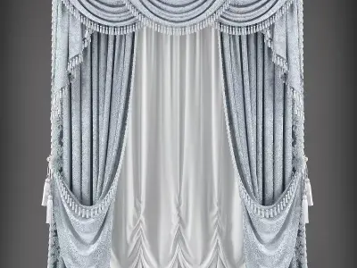 Curtain 3D model 350 Low-poly 3D model