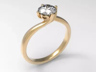 twisted prong ring 3D print model