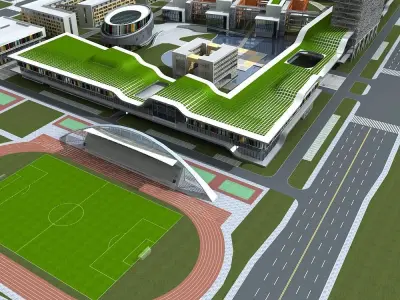 School Scene 3D model