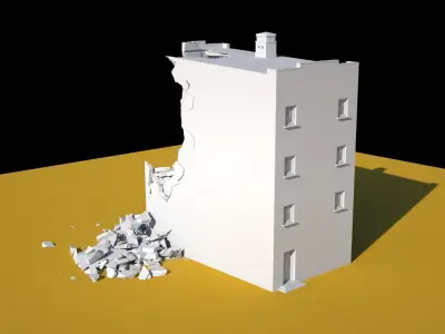 Damaged Building 3D model
