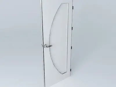 3D door curved glass Free 3D model