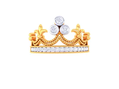  Women Crown Ring MTL 3dm STL OBJ FBX Details 3D print model order