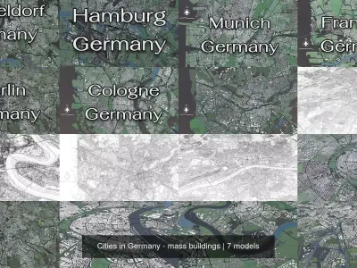 Cities in Germany - mass buildings 3D Model Pack
