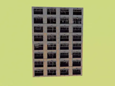 Retro Building  Low-poly 3D model