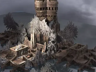 Angelic Cityscape extended 3D model