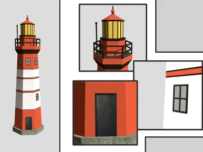 Light Houses - Low Poly Game Ready Exteriors  3D Model Pack