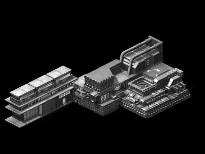 Future World - Residential Area 07 3D model