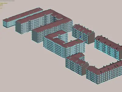 Red Roof Residential Complex 3D model