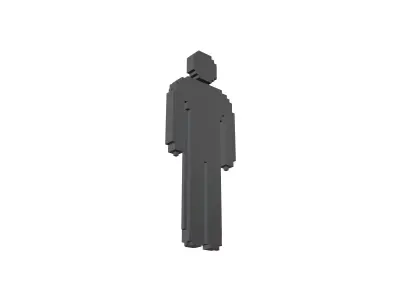 Voxel Style Boy Symbol v3 001 Low-poly 3D model
