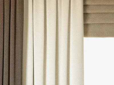 Curtains 28 Curtains with Tulle ROHI Novum 3D model