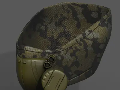 Gas mask respirator scifi futuristic ver 2 Low-poly 3D model Low-poly 3D model