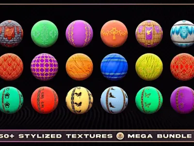 350 Stylized Textures - Mega Bundle 4 Texture