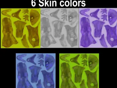 Alien Low-Poly 3D model animated Blender Low-poly 3D model