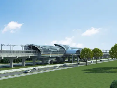 Light Rail Station 02 3D model