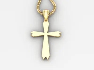 Light Gold 18K Cross Pendant 1CP068 3D print model purchase