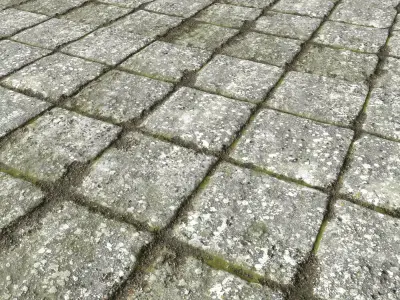 Old stone floor plates seamless PBR 1 Texture