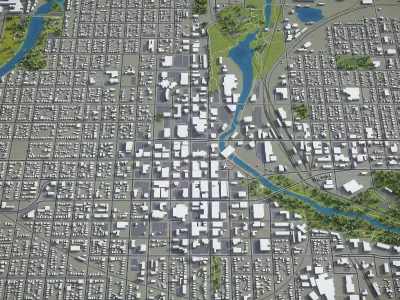 Sioux Falls  Low-poly 3D model