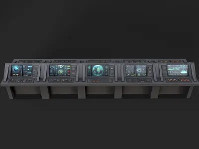 Control Desk 3 Low-poly 3D model