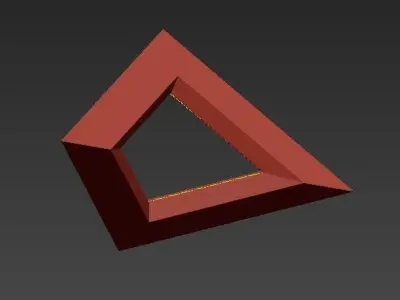 Prismatic triangular shape with triangle in middle 3D model