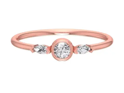 Solitaire Women Light Weight Band Ring 3D print model 14