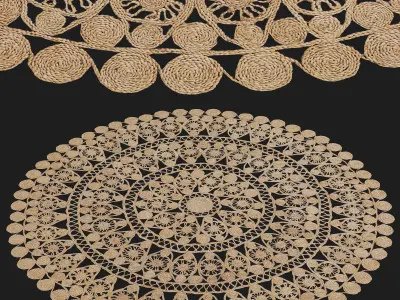 HM Home patterned jute rug and Ikea 3D model