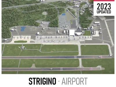 Novgorod Airport Low-poly 3D model