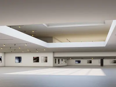 low poly gallery hall 01 Low-poly 3D model