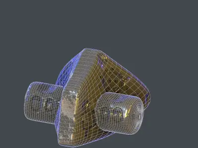 Gas mask helmet scifi character game space Low-poly printable Low-poly 3D model