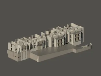 Twin House Apartment Design Revit 3D model