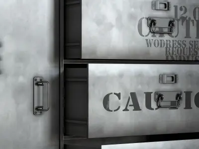 Manufacture metal industrial sideboard 3D model