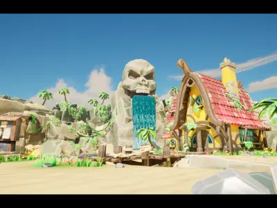 Stylized Pirate Dream Island Low-poly 3D model