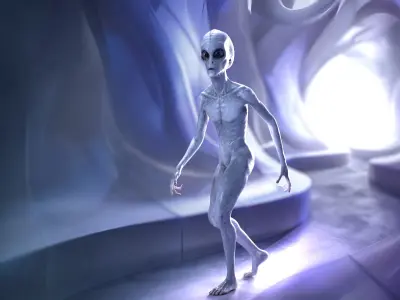  Grey Alien PBR Rigged 