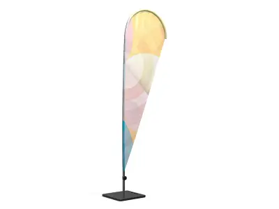 beach flag  stand outdoor garden advertisement sea summer sand 3D model