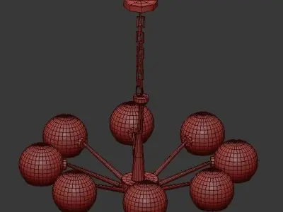 Thalia chandelier White glass 3D model