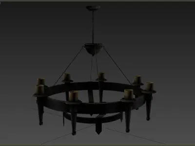 Medieval Torch Low-poly 3D model 4