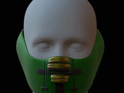 Gas mask helmet 3d model scifi Low-poly  Low-poly 3D model