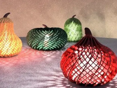Pumpkin light Swirly Basket 3D print model
