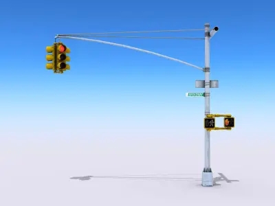 Traffic Lights Low-poly 3D model