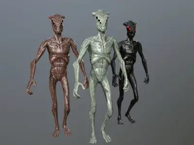 Alien Low-poly 3D model 5