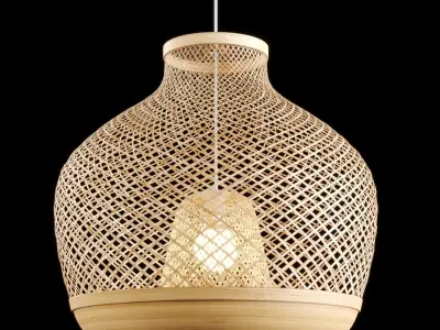 Misterhult bamboo pendant Lamp by IKEA 3D model