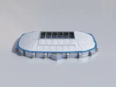 Veltins-Arena Gelsenkirchen Stadium Euro 2024 Low-poly 3D model